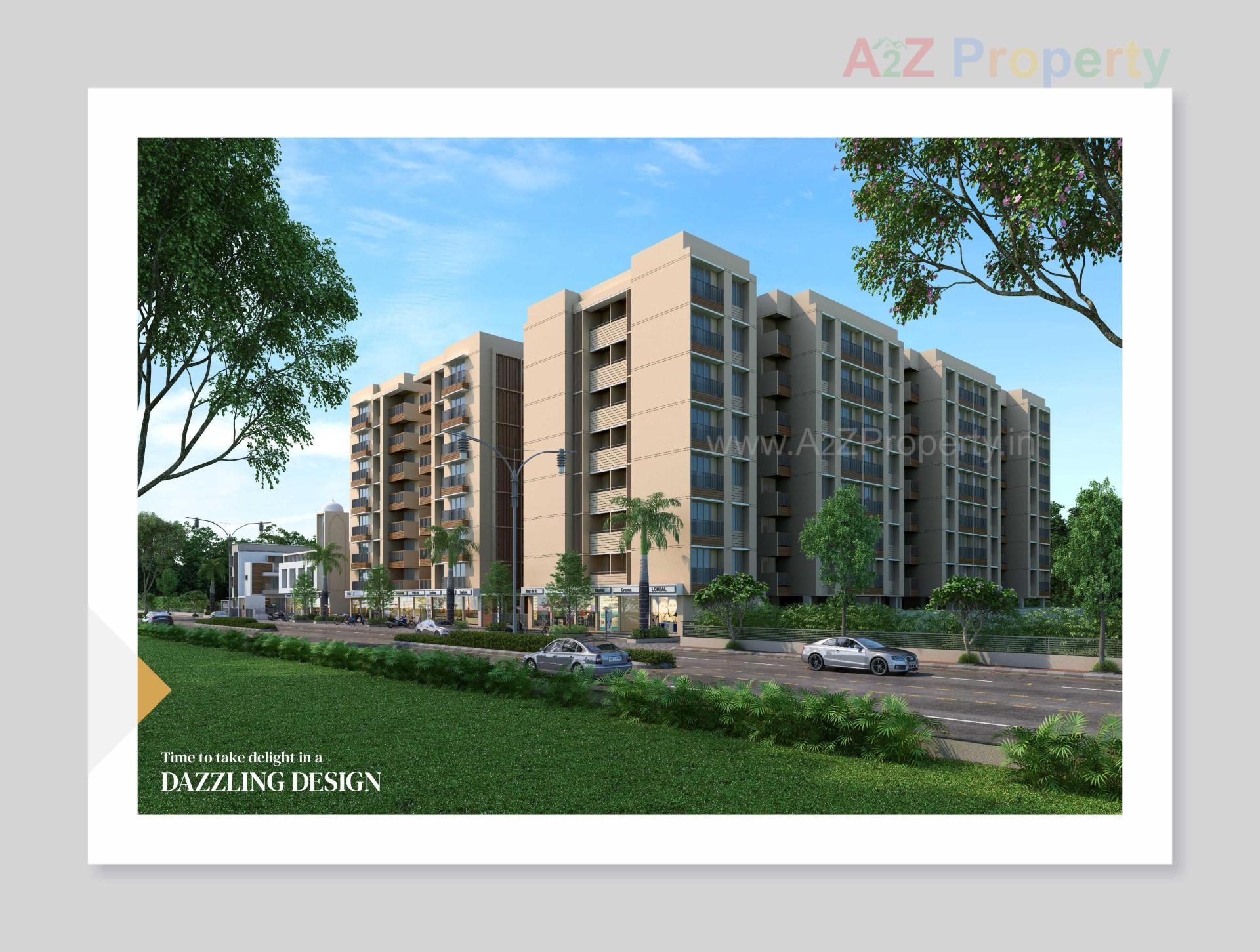 3D Elevation of real estate project Burj Mastana located at Vavol, Gandhinagar, Gujarat