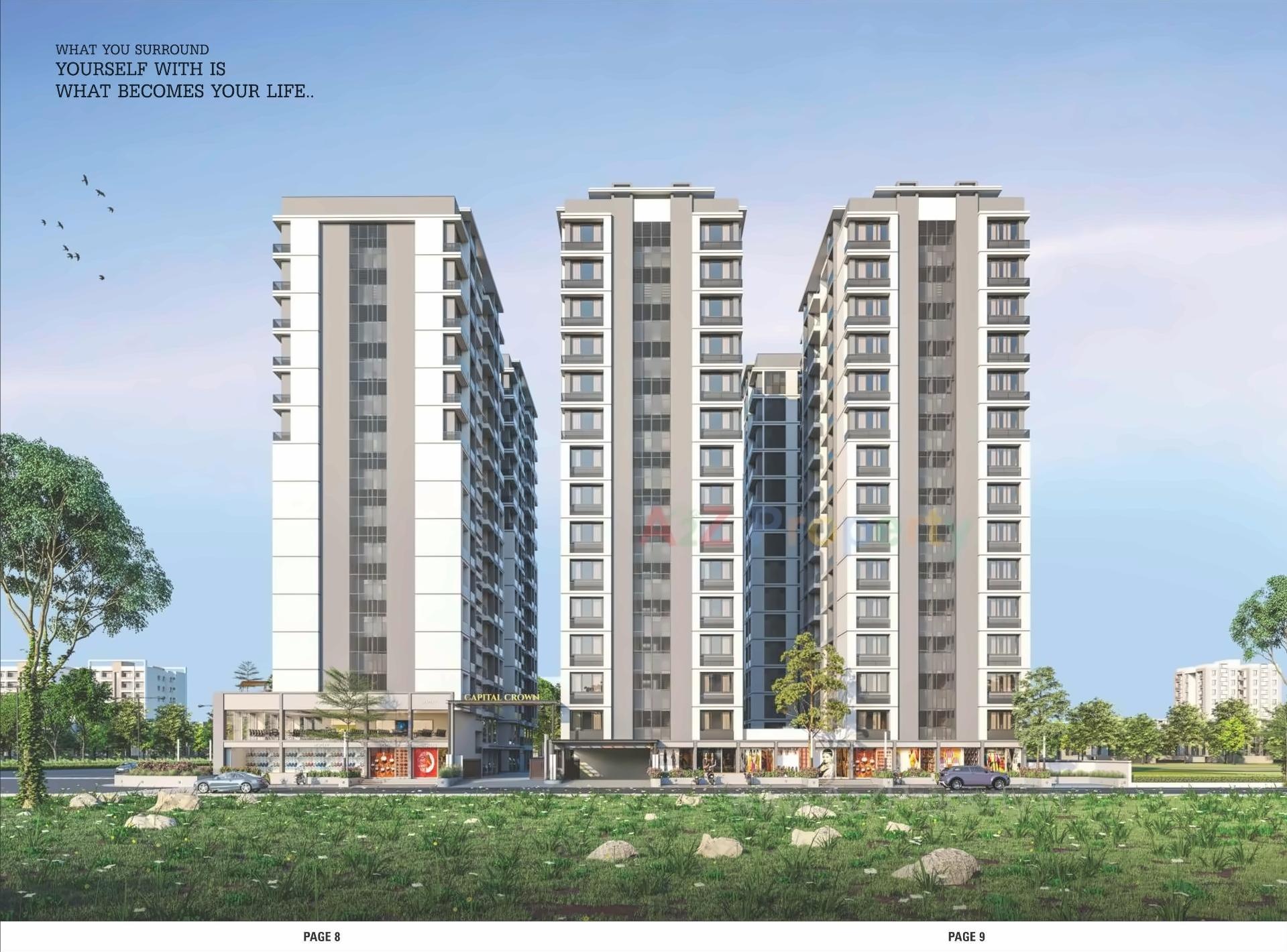 3D Elevation of real estate project Capital Crown located at Gandhinagar, Gandhinagar, Gujarat