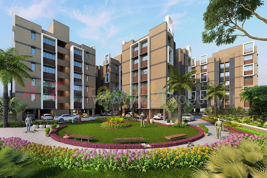 3D Elevation of real estate project Capitol Flora Capitol Icon located at Sargasan, Gandhinagar, Gujarat