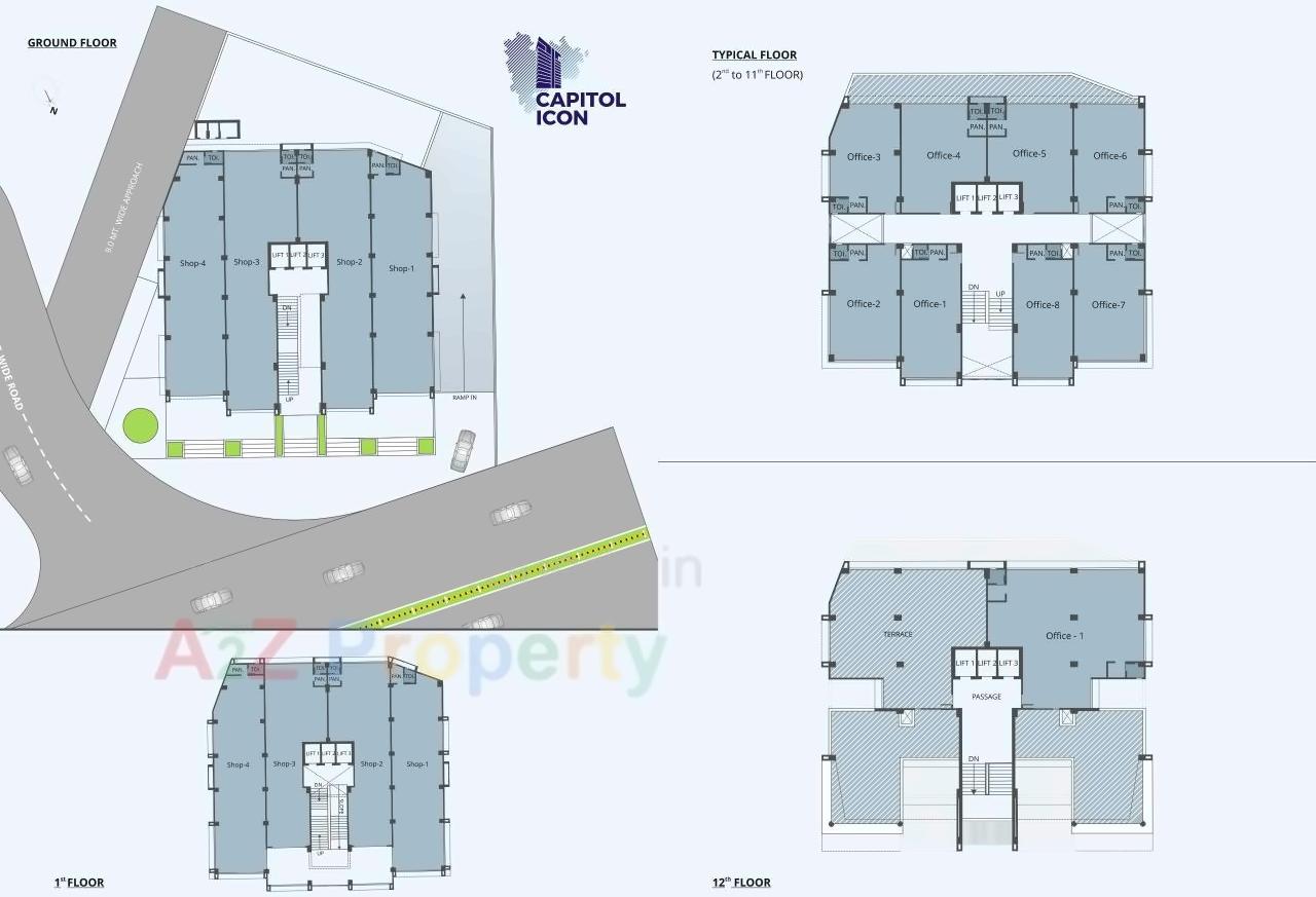 Layout of real estate project Capitol Flora Capitol Icon located at Sargasan, Gandhinagar, Gujarat