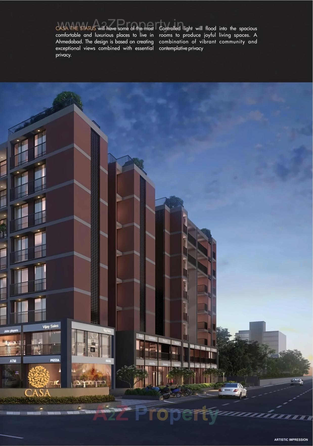 3D Elevation of real estate project Casa The Status located at Zundal, Gandhinagar, Gujarat