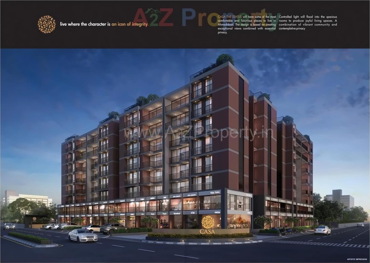 3D Elevation of real estate project Casa The Status located at Zundal, Gandhinagar, Gujarat