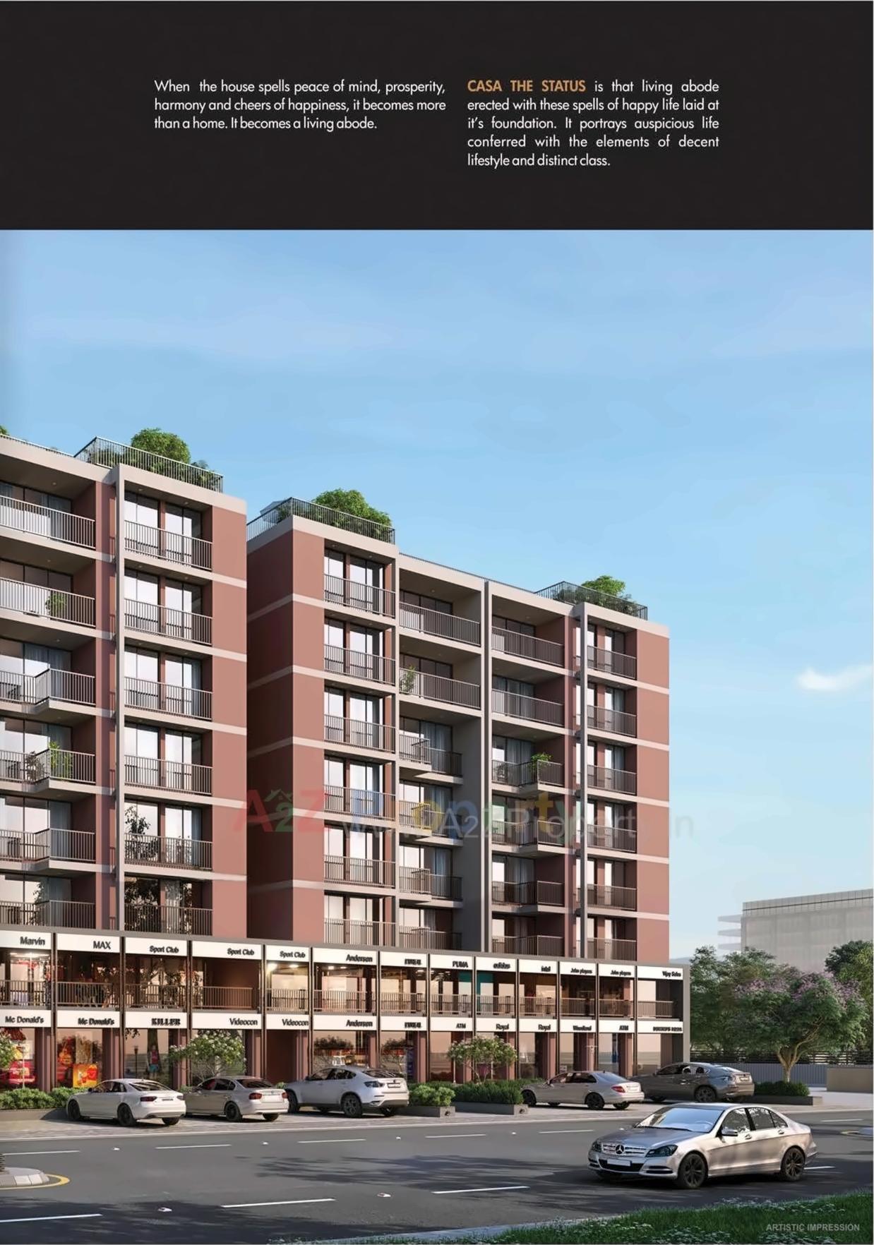 3D Elevation of real estate project Casa The Status located at Zundal, Gandhinagar, Gujarat