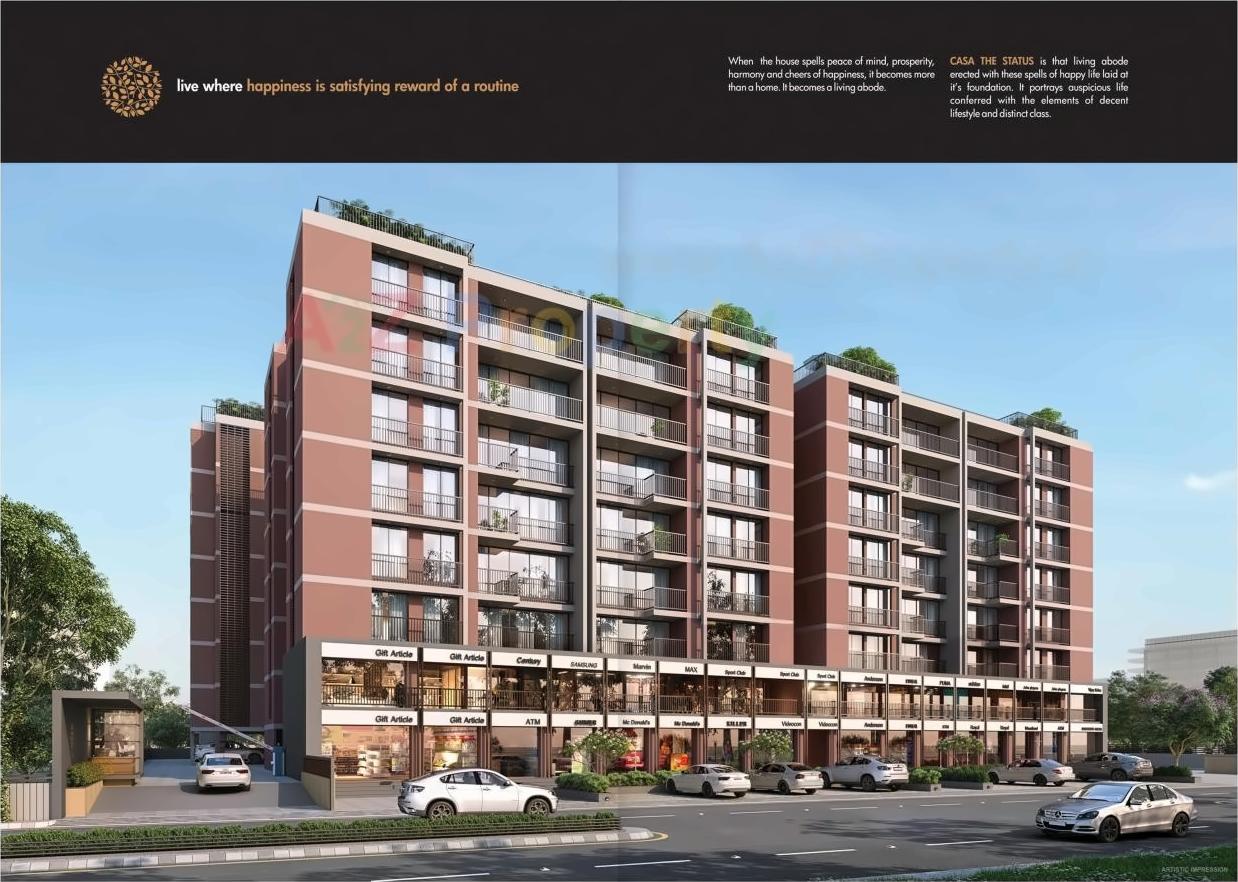 3D Elevation of real estate project Casa The Status located at Zundal, Gandhinagar, Gujarat