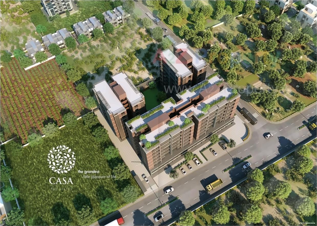 3D Elevation of real estate project Casa The Status located at Zundal, Gandhinagar, Gujarat