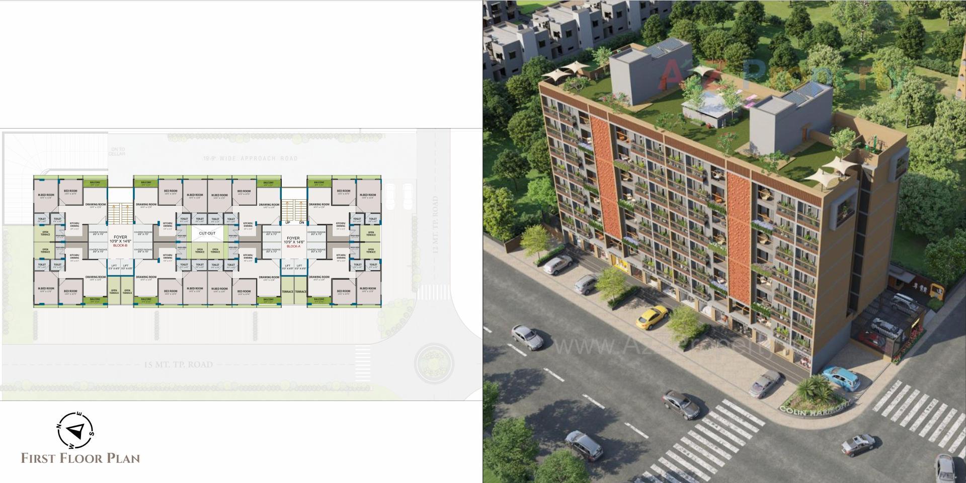 Layout of real estate project Colin Harmony located at Zundal, Gandhinagar, Gujarat