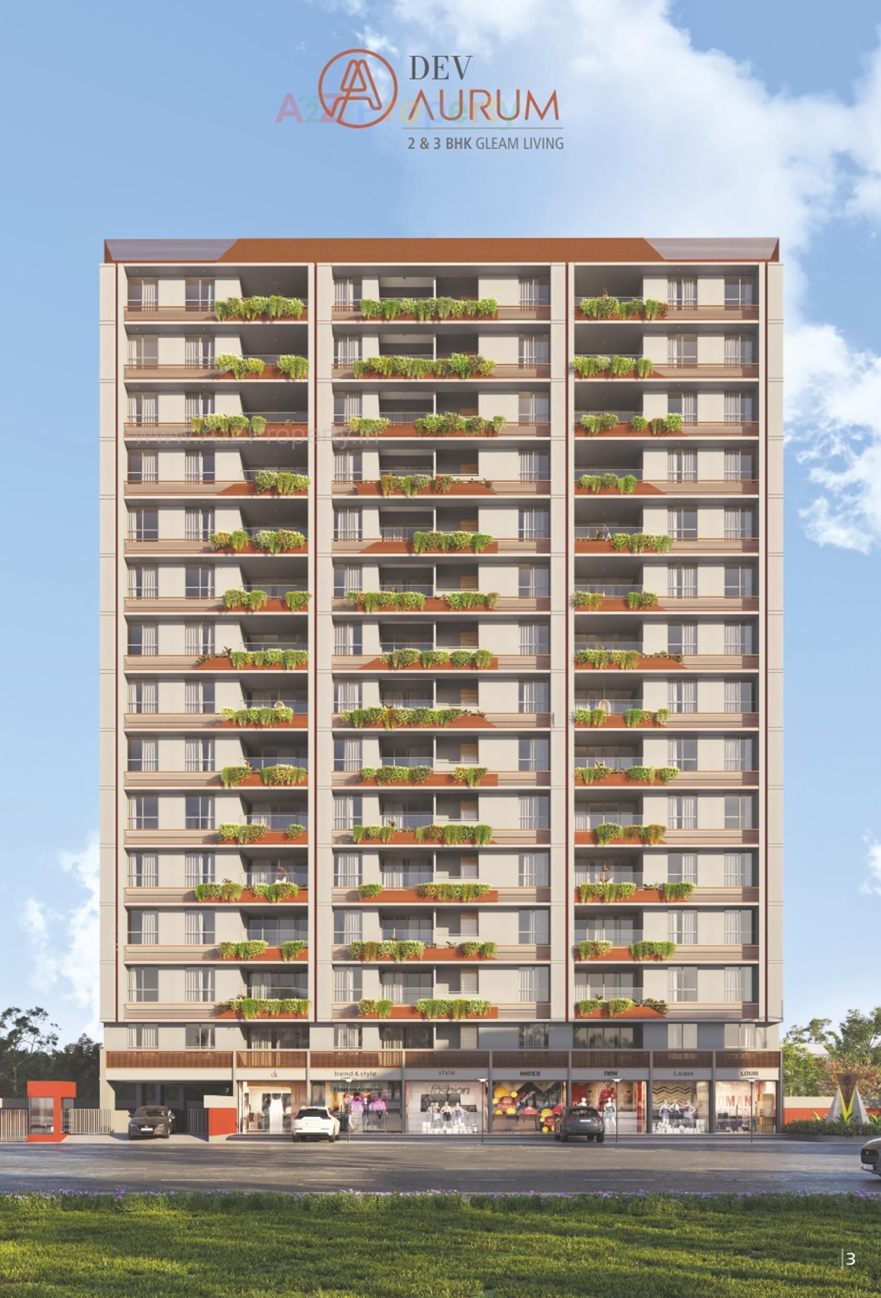 3D Elevation of real estate project Dev Aurum located at Por, Gandhinagar, Gujarat