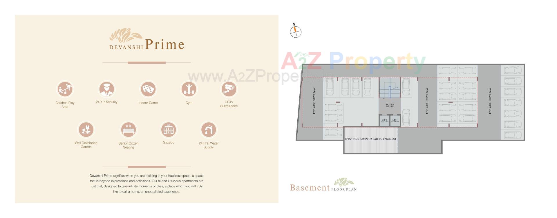 Layout of real estate project Devanshi Prime located at Raysan, Gandhinagar, Gujarat