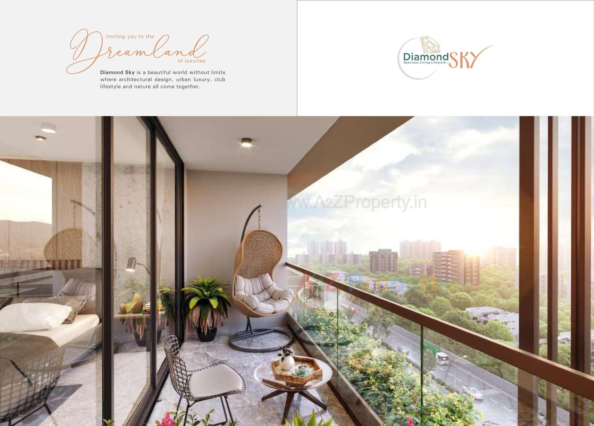 3D Elevation of real estate project Diamond Sky located at Adalaj, Gandhinagar, Gujarat