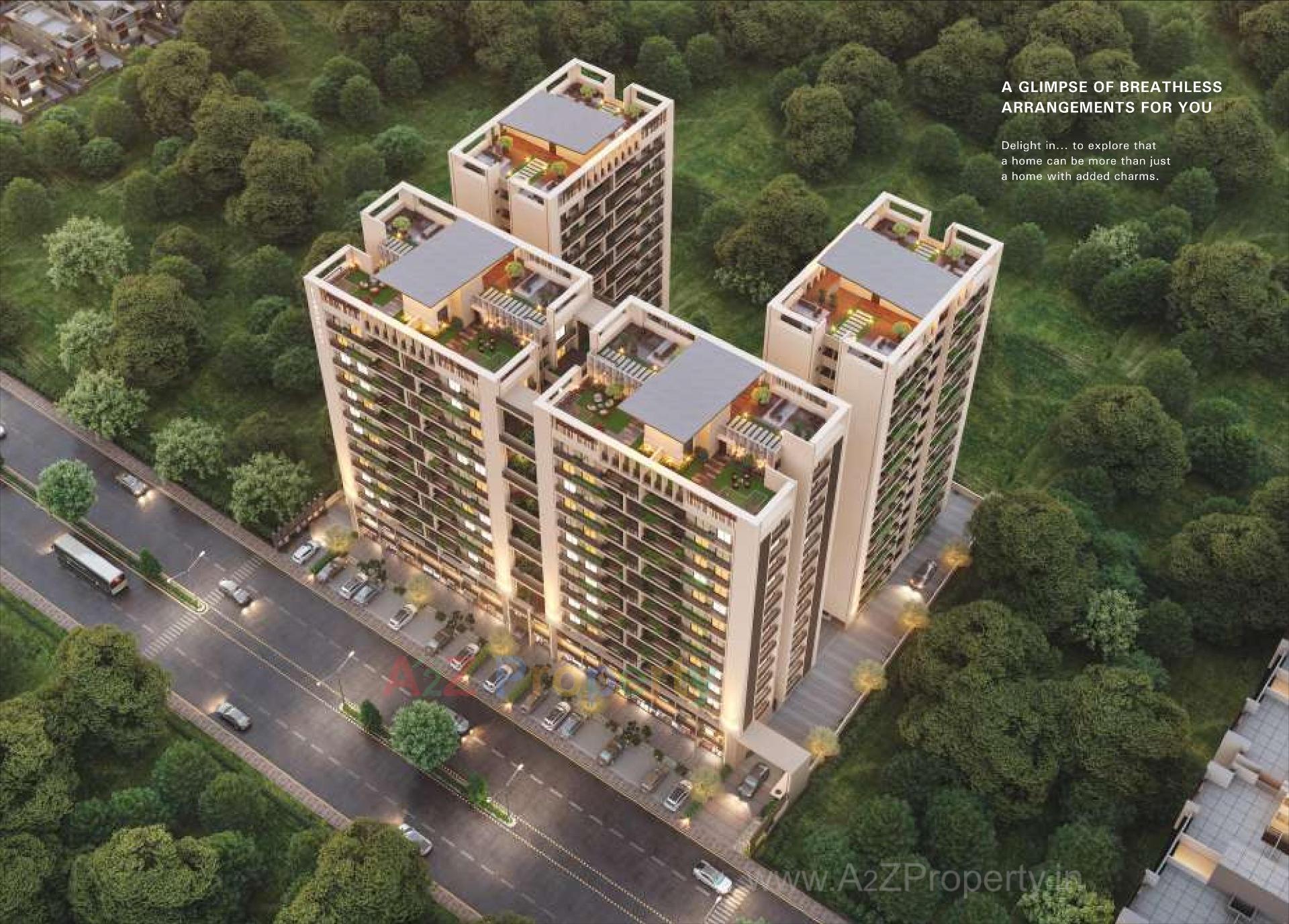 3D Elevation of real estate project Diamond Sky located at Adalaj, Gandhinagar, Gujarat