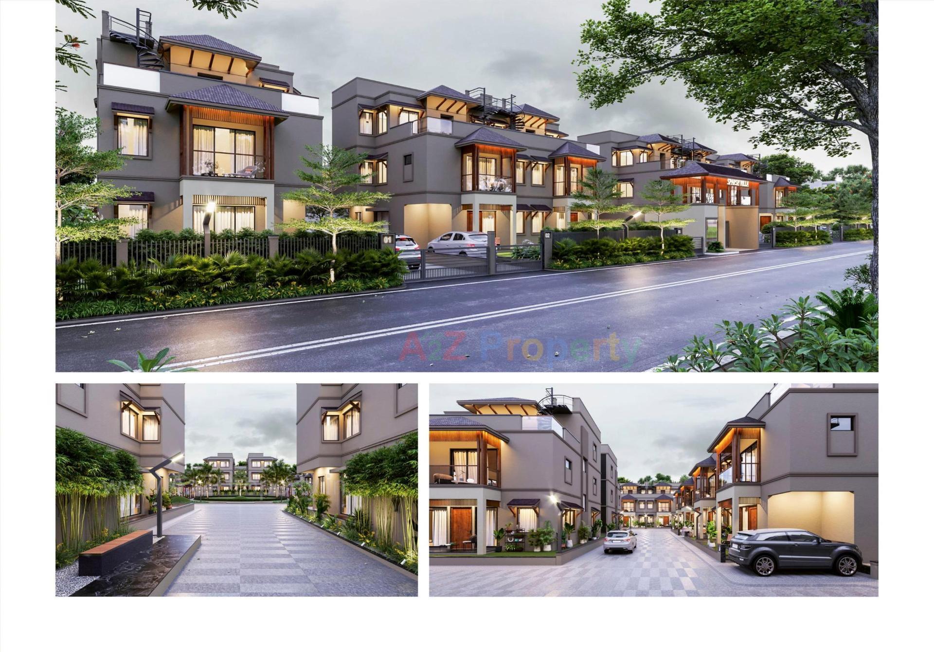 3D Elevation of real estate project Divya Sparsh located at Palaj, Gandhinagar, Gujarat