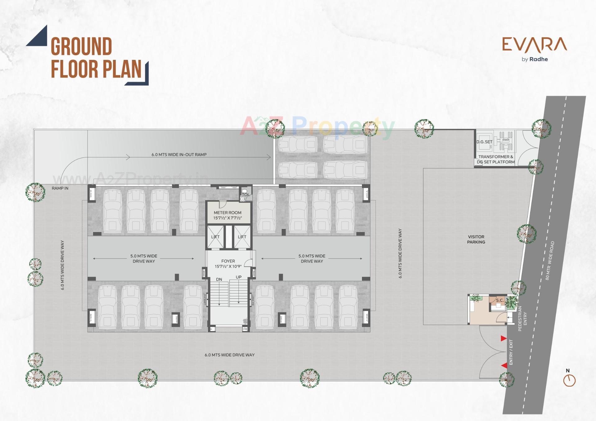 Layout of real estate project Evara By Radhe located at Koba, Gandhinagar, Gujarat