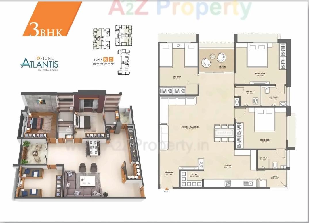 Layout of real estate project Fortune Atlantis located at Kudasan, Gandhinagar, Gujarat