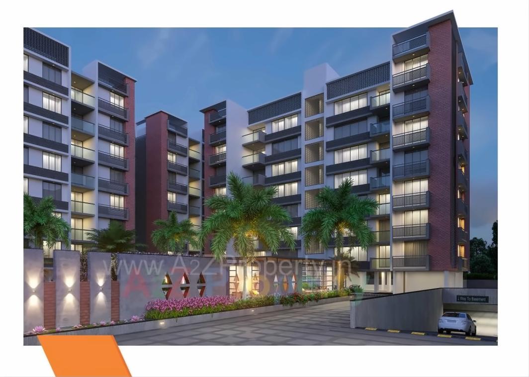 3D Elevation of real estate project Fortune Atlantis located at Kudasan, Gandhinagar, Gujarat