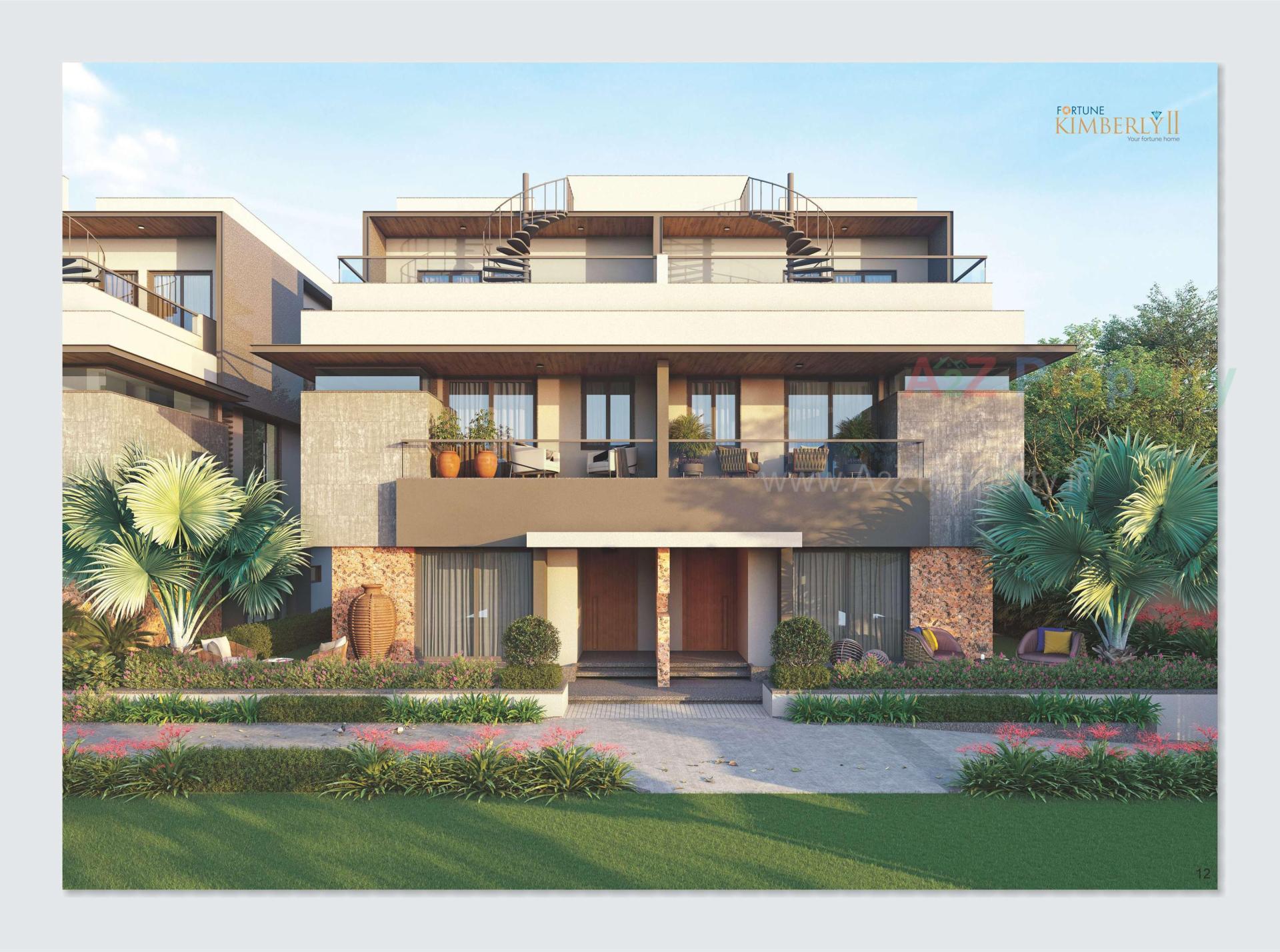 3D Elevation of real estate project Fortune Kimberly located at Raysan, Gandhinagar, Gujarat