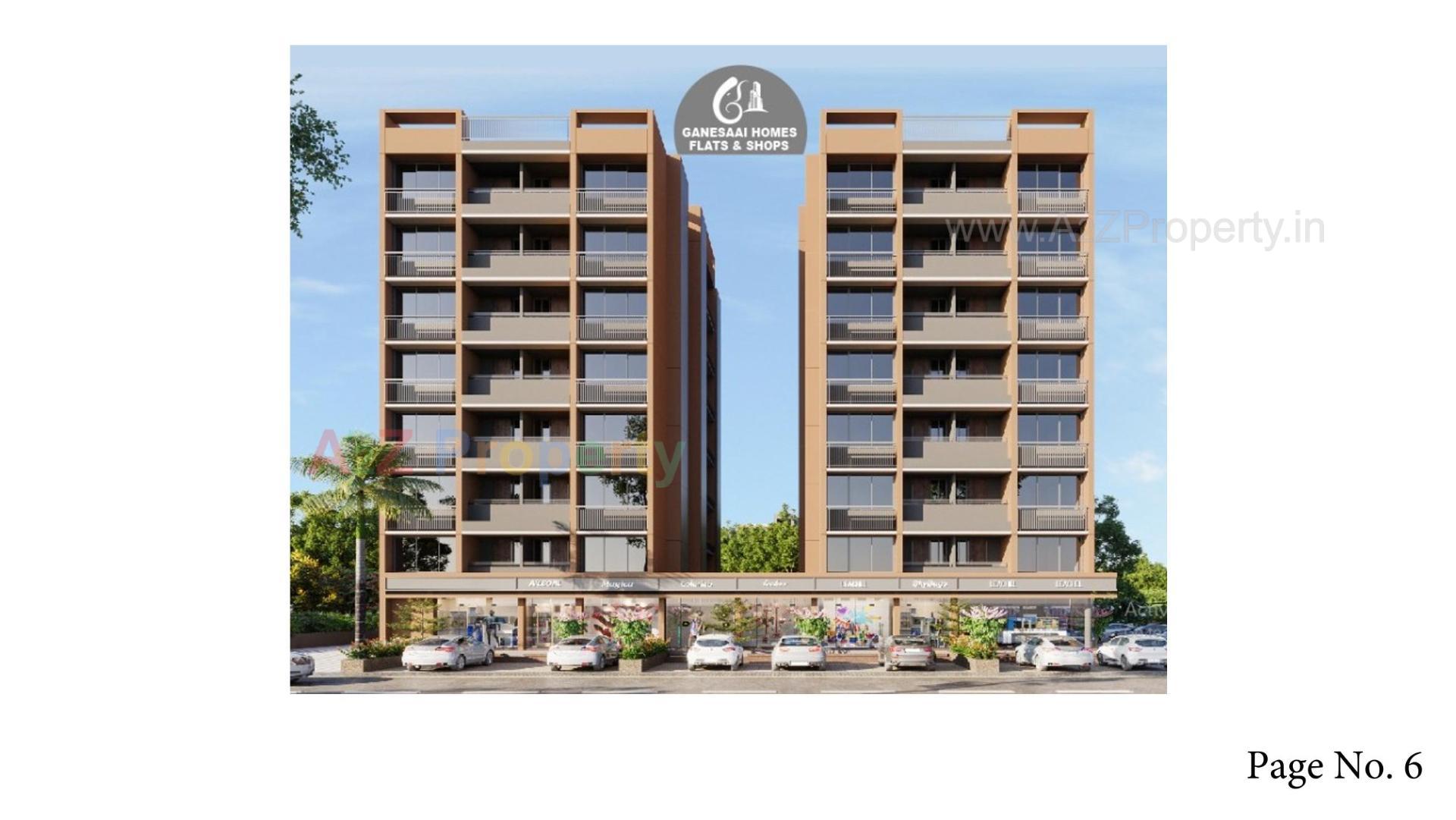 3D Elevation of real estate project Ganesaai Homes located at Gandhinagar, Gandhinagar, Gujarat