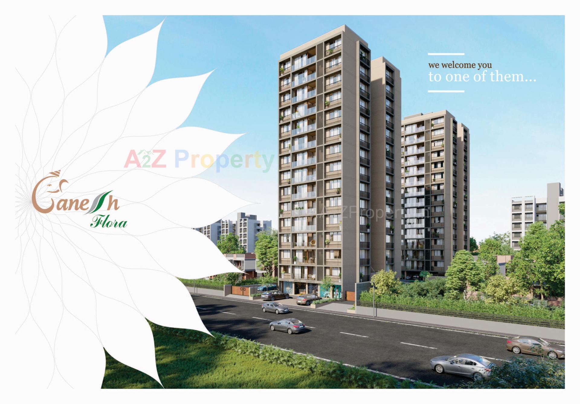 3D Elevation of real estate project Ganesh Flora located at Khoraj, Gandhinagar, Gujarat