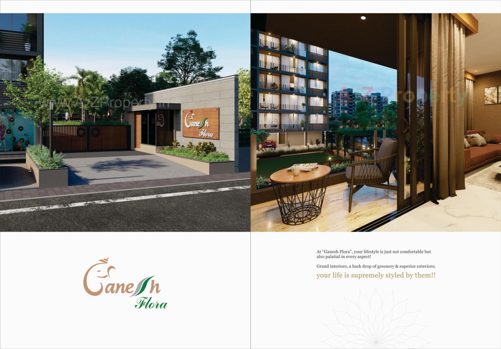 3D Elevation of real estate project Ganesh Flora located at Khoraj, Gandhinagar, Gujarat