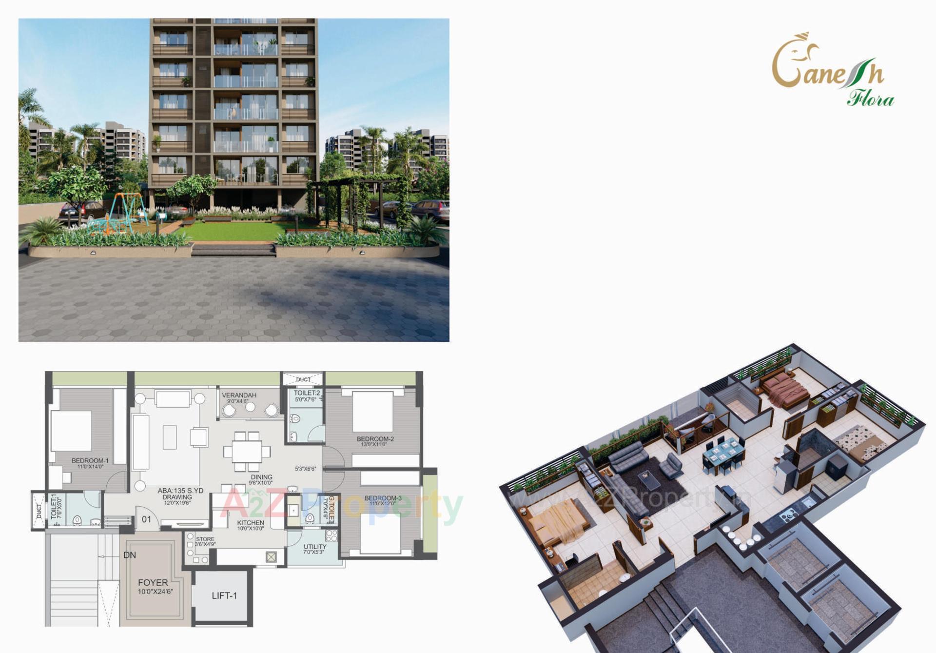 Layout of real estate project Ganesh Flora located at Khoraj, Gandhinagar, Gujarat