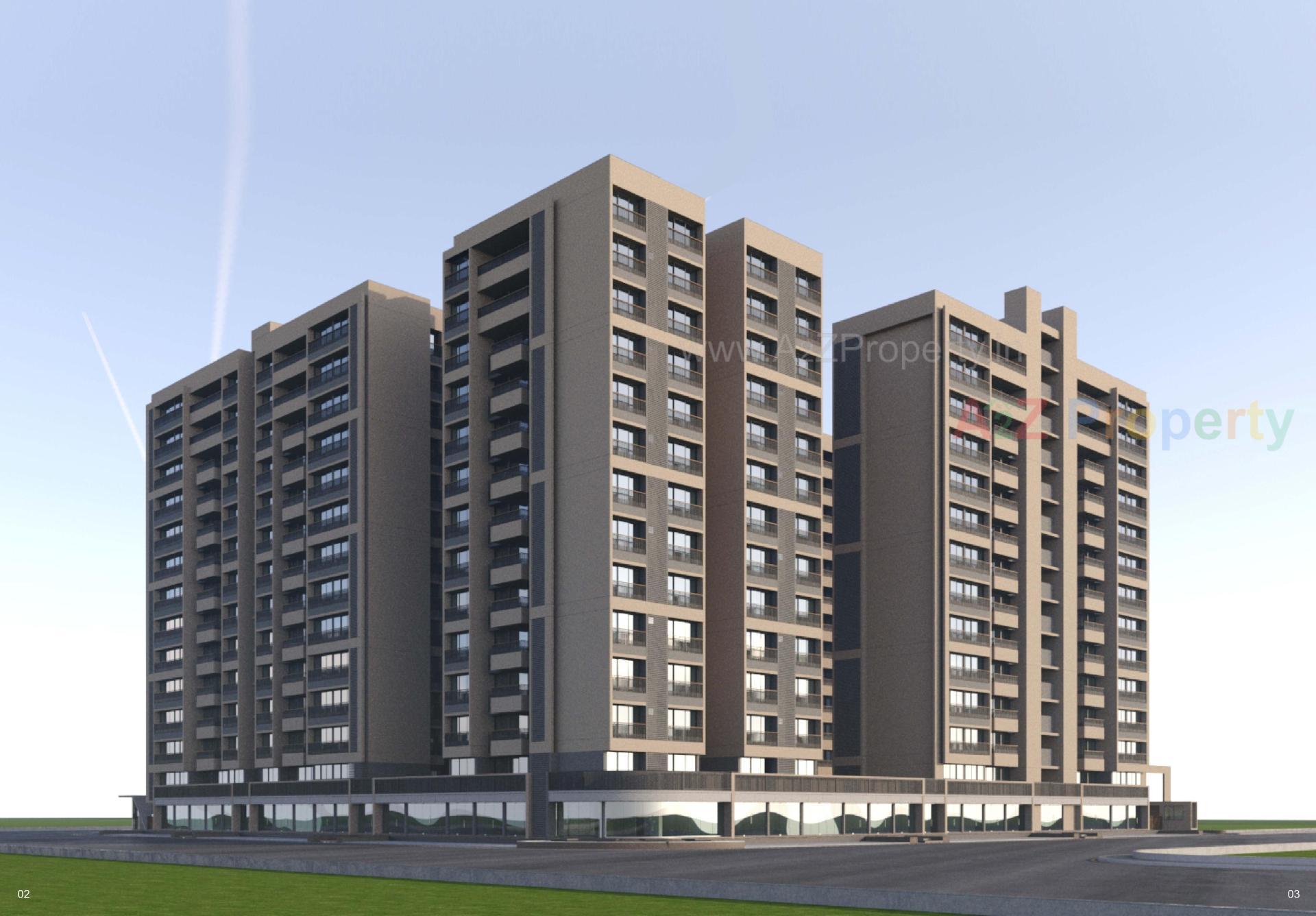 3D Elevation of real estate project Ganesh Legacy located at Khoraj, Gandhinagar, Gujarat