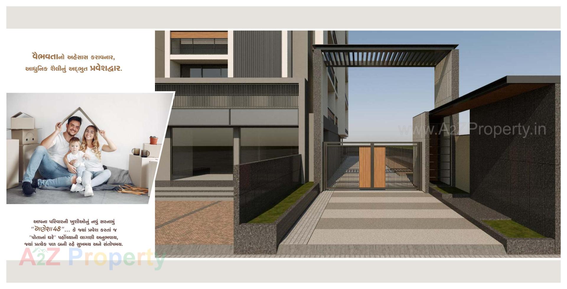 3D Elevation of real estate project Ganesha located at Hanspura, Gandhinagar, Gujarat