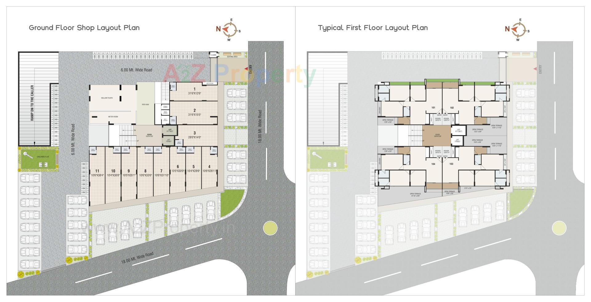 Layout of real estate project Ganesha located at Hanspura, Gandhinagar, Gujarat