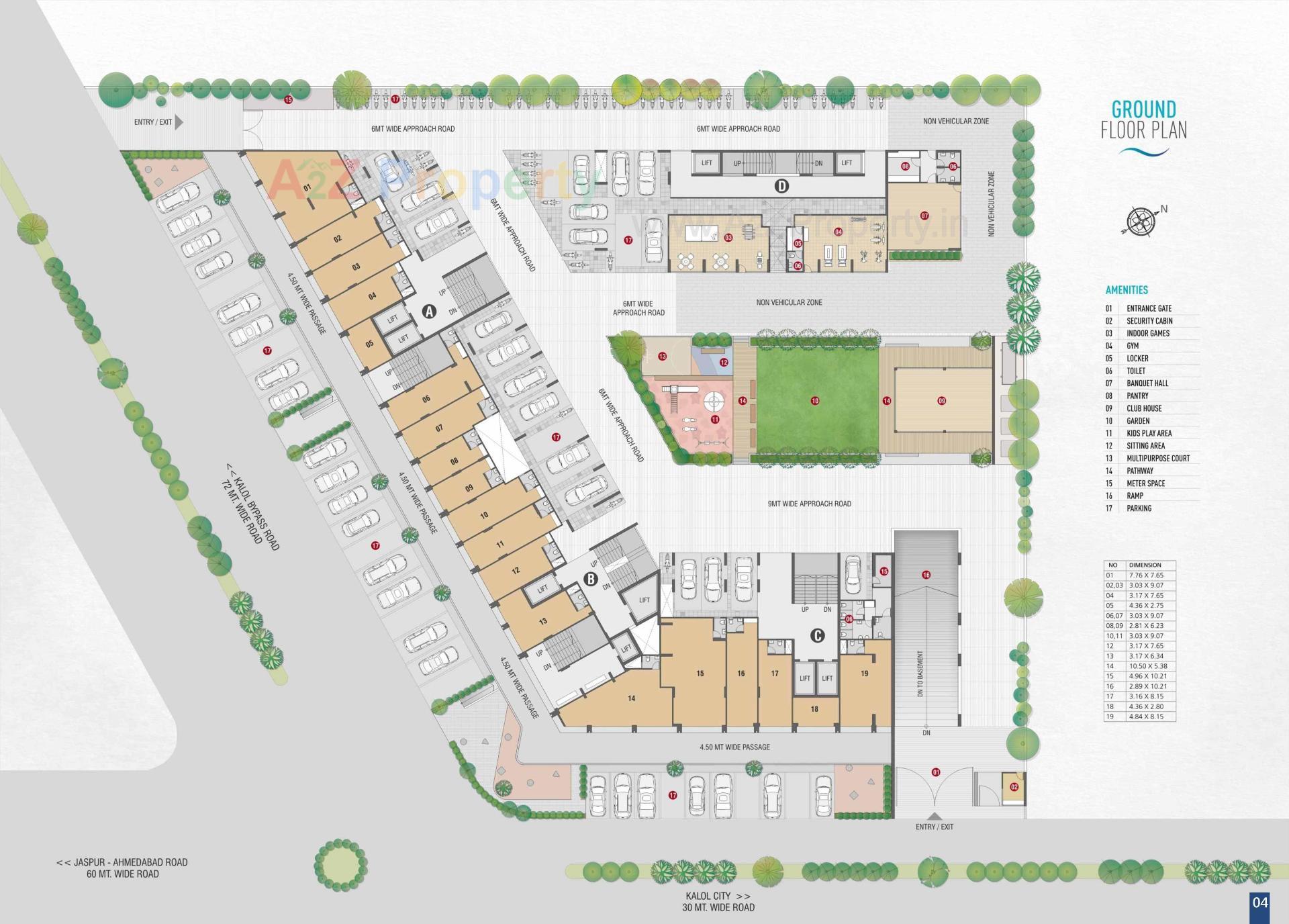 Layout of real estate project Ganga located at Saij, Gandhinagar, Gujarat