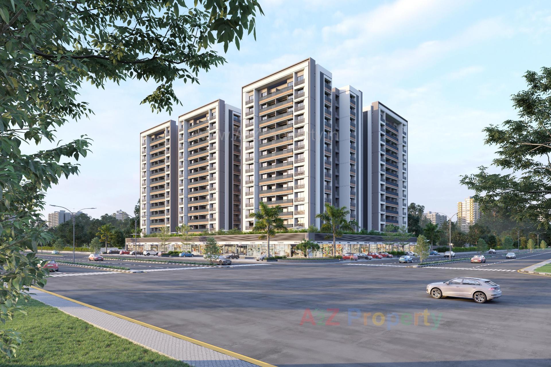 3D Elevation of real estate project German Greencity located at Bhat, Gandhinagar, Gujarat