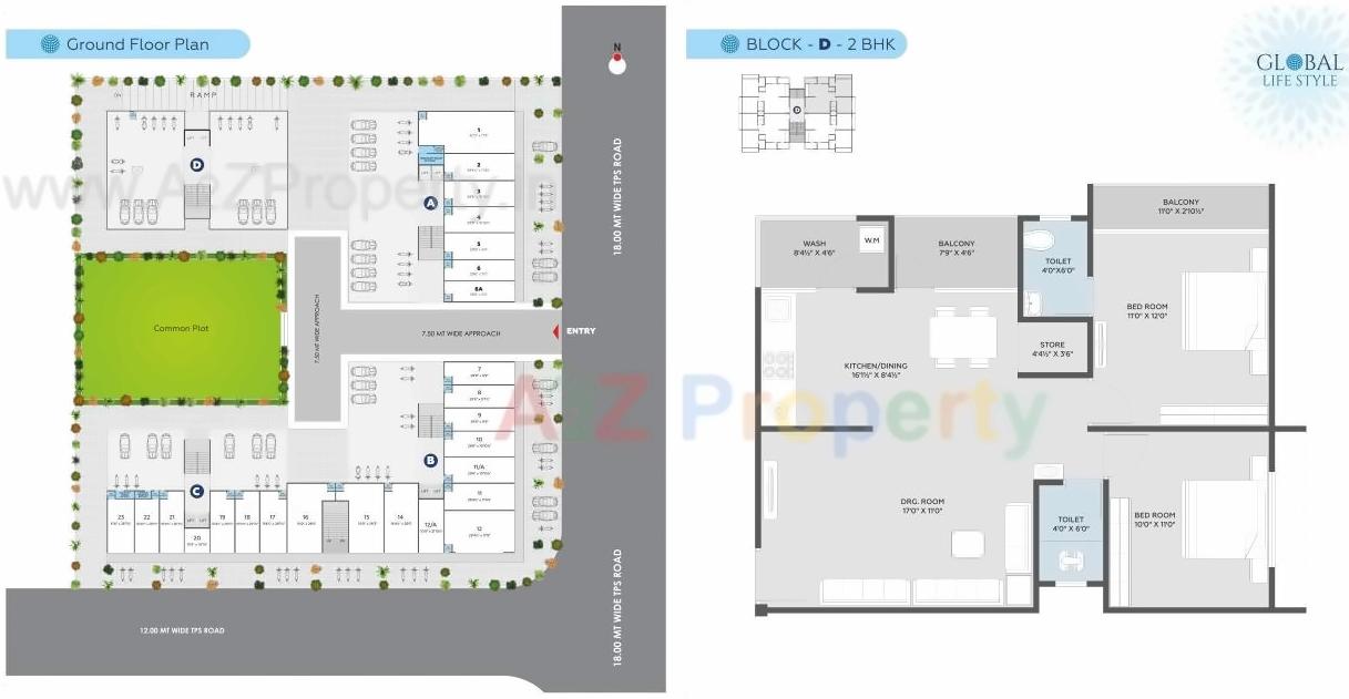 Layout of real estate project Global Lifestyle located at Nana-chiloda, Gandhinagar, Gujarat