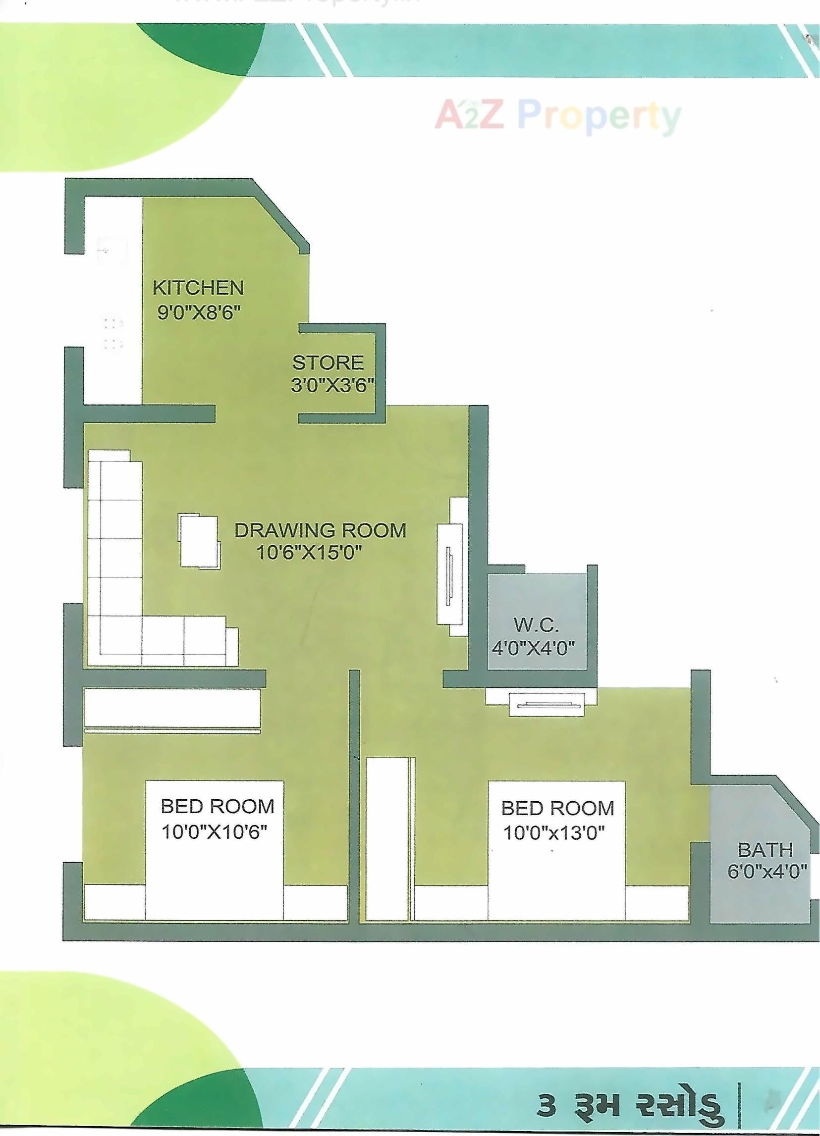 Layout of real estate project Gokul Residency located at Kolavada, Gandhinagar, Gujarat