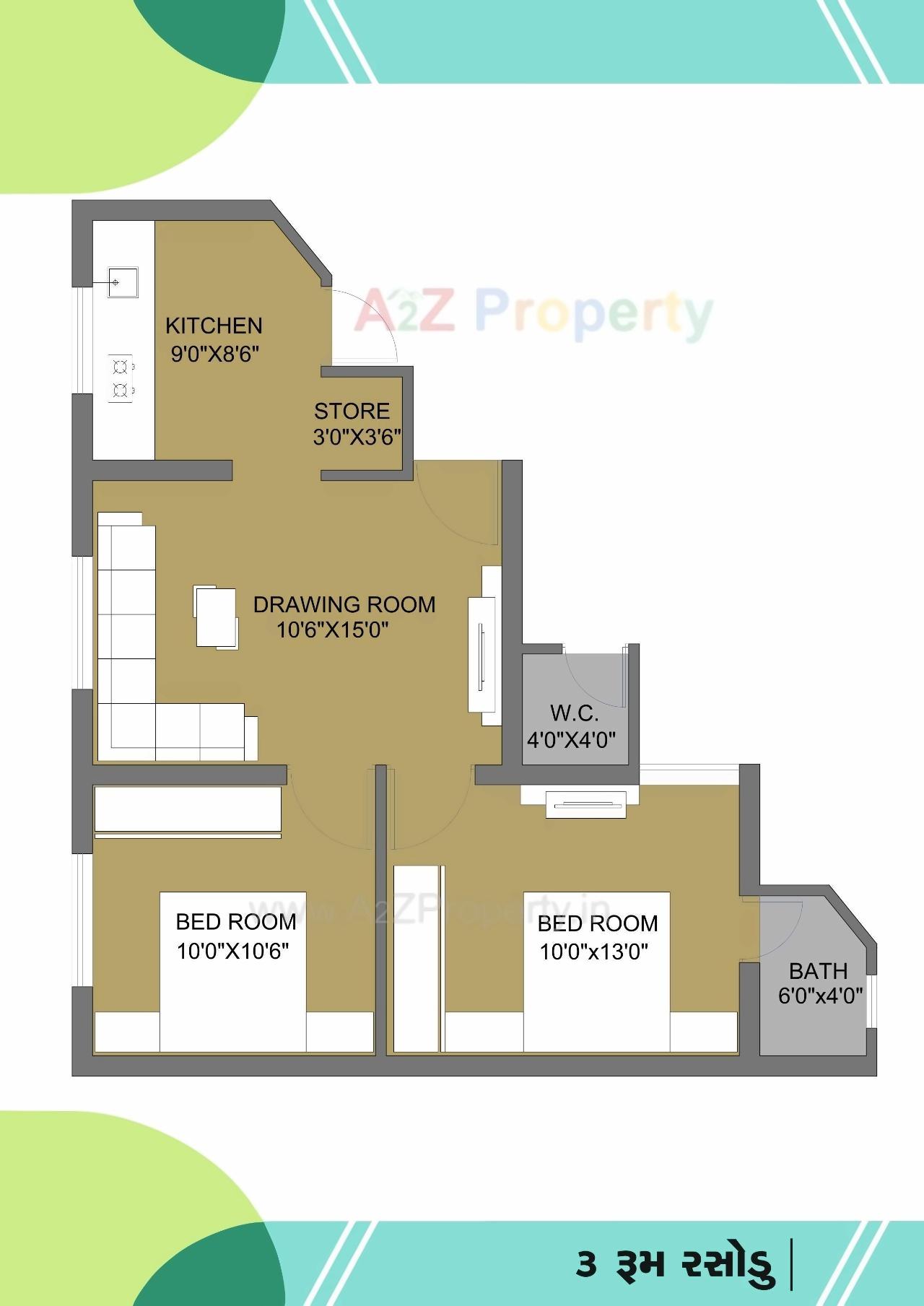 Layout of real estate project Gokul Residency located at Kolavada, Gandhinagar, Gujarat