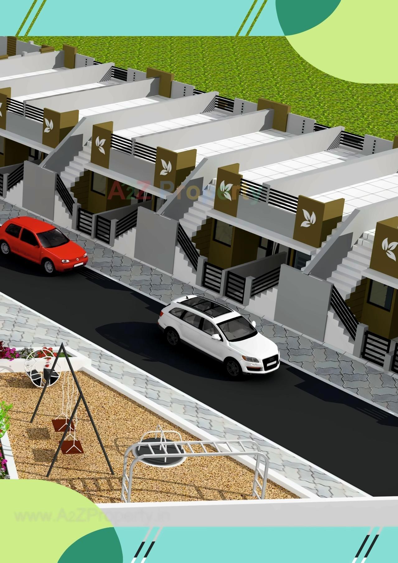 3D Elevation of real estate project Gokul Residency located at Kolavada, Gandhinagar, Gujarat