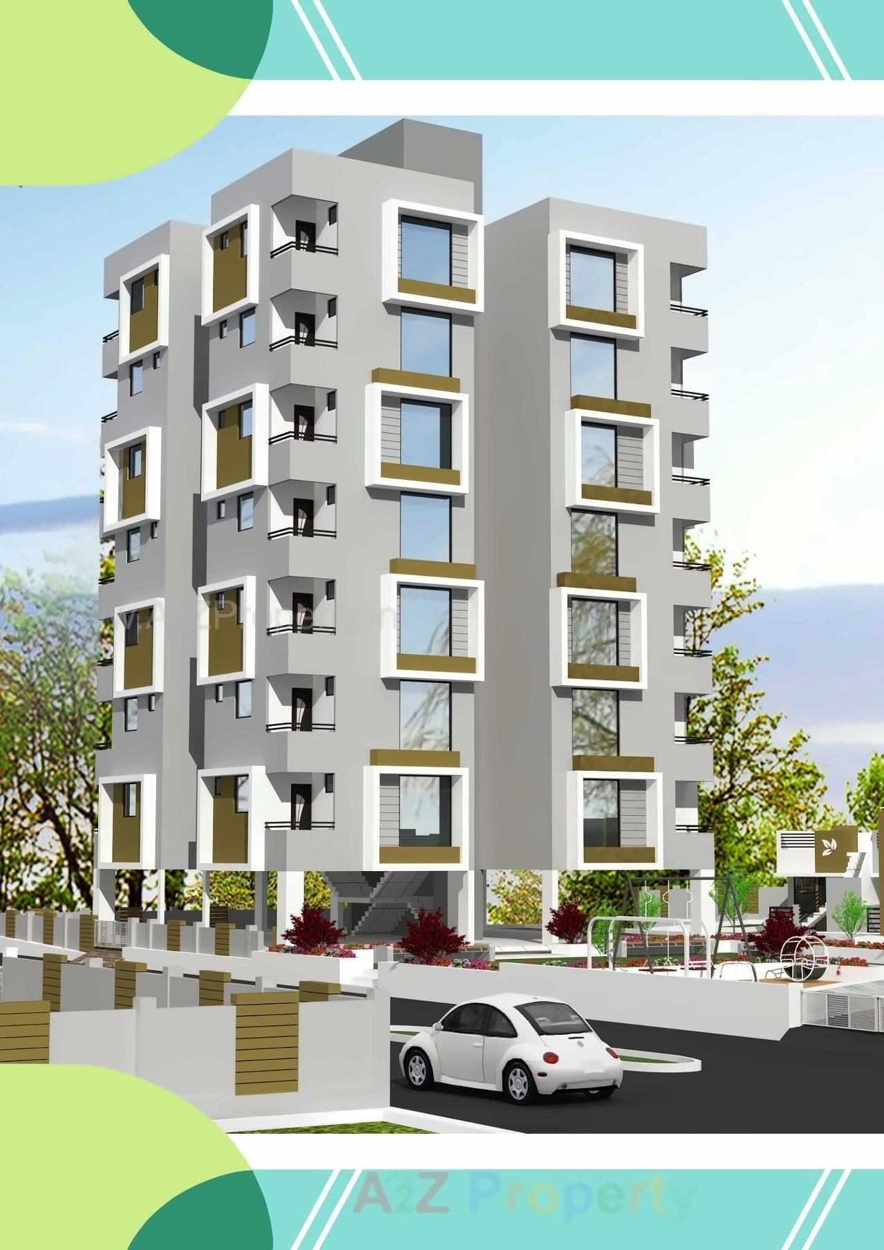 3D Elevation of real estate project Gokul Residency located at Kolavada, Gandhinagar, Gujarat