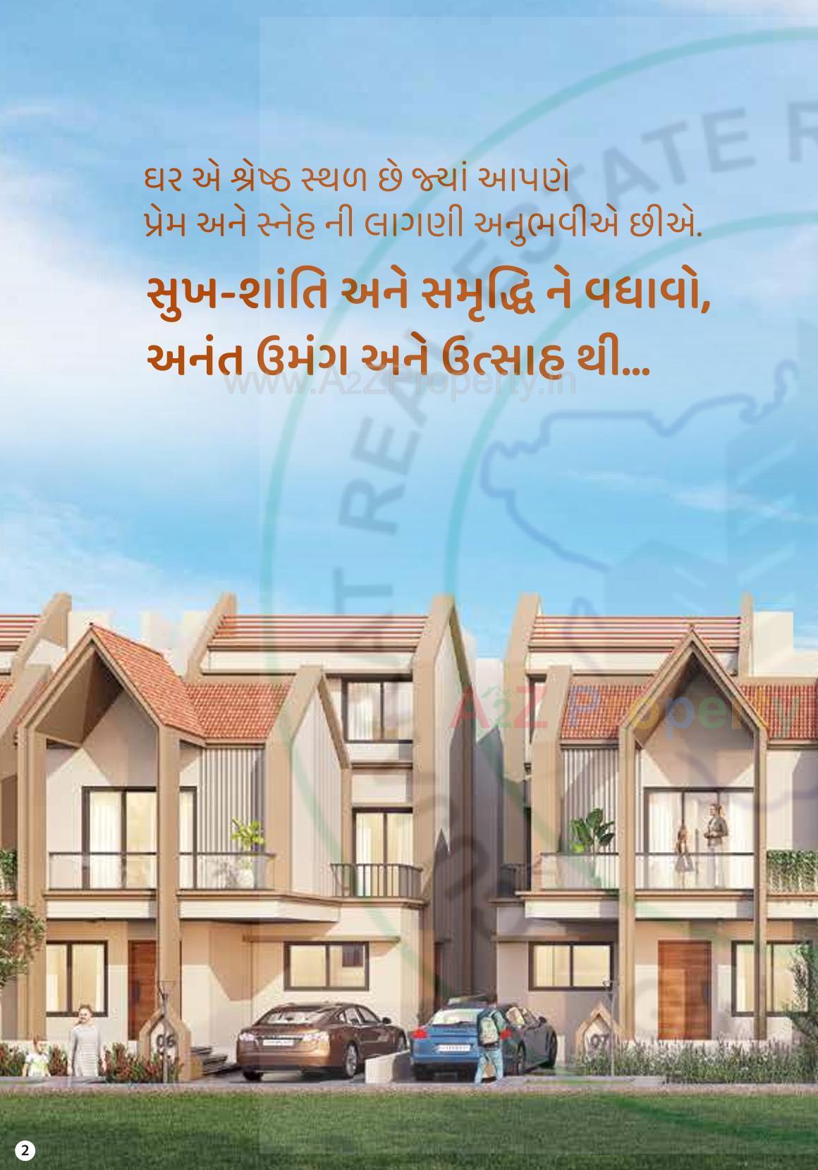 3D Elevation of real estate project Gokuldham Premium Bunglows located at Mansa, Gandhinagar, Gujarat