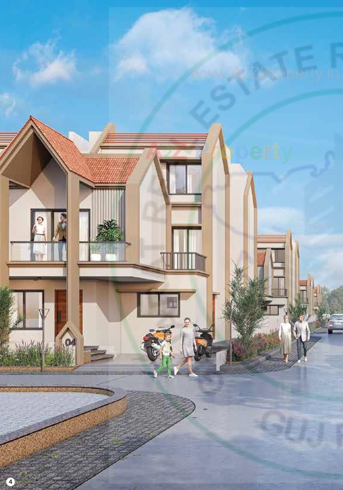3D Elevation of real estate project Gokuldham Premium Bunglows located at Mansa, Gandhinagar, Gujarat