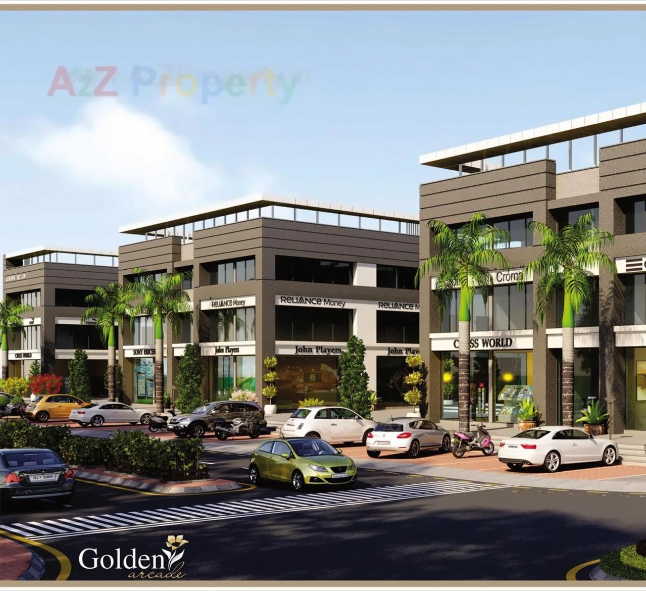 3D Elevation of real estate project Golden Arcade located at Gandhinagar, Gandhinagar, Gujarat