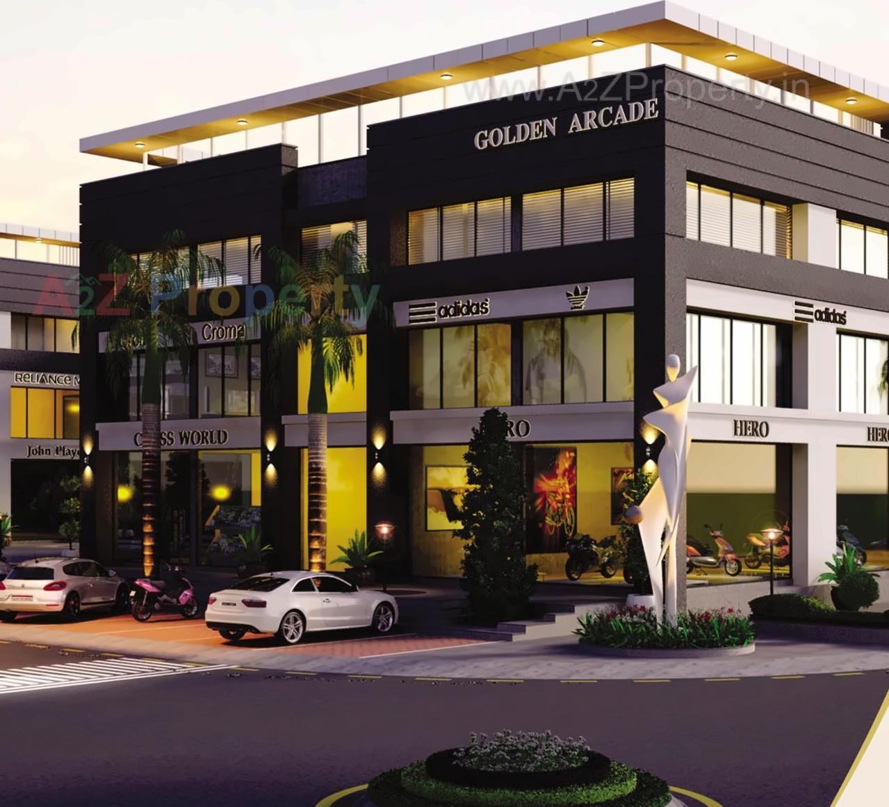 3D Elevation of real estate project Golden Arcade located at Gandhinagar, Gandhinagar, Gujarat