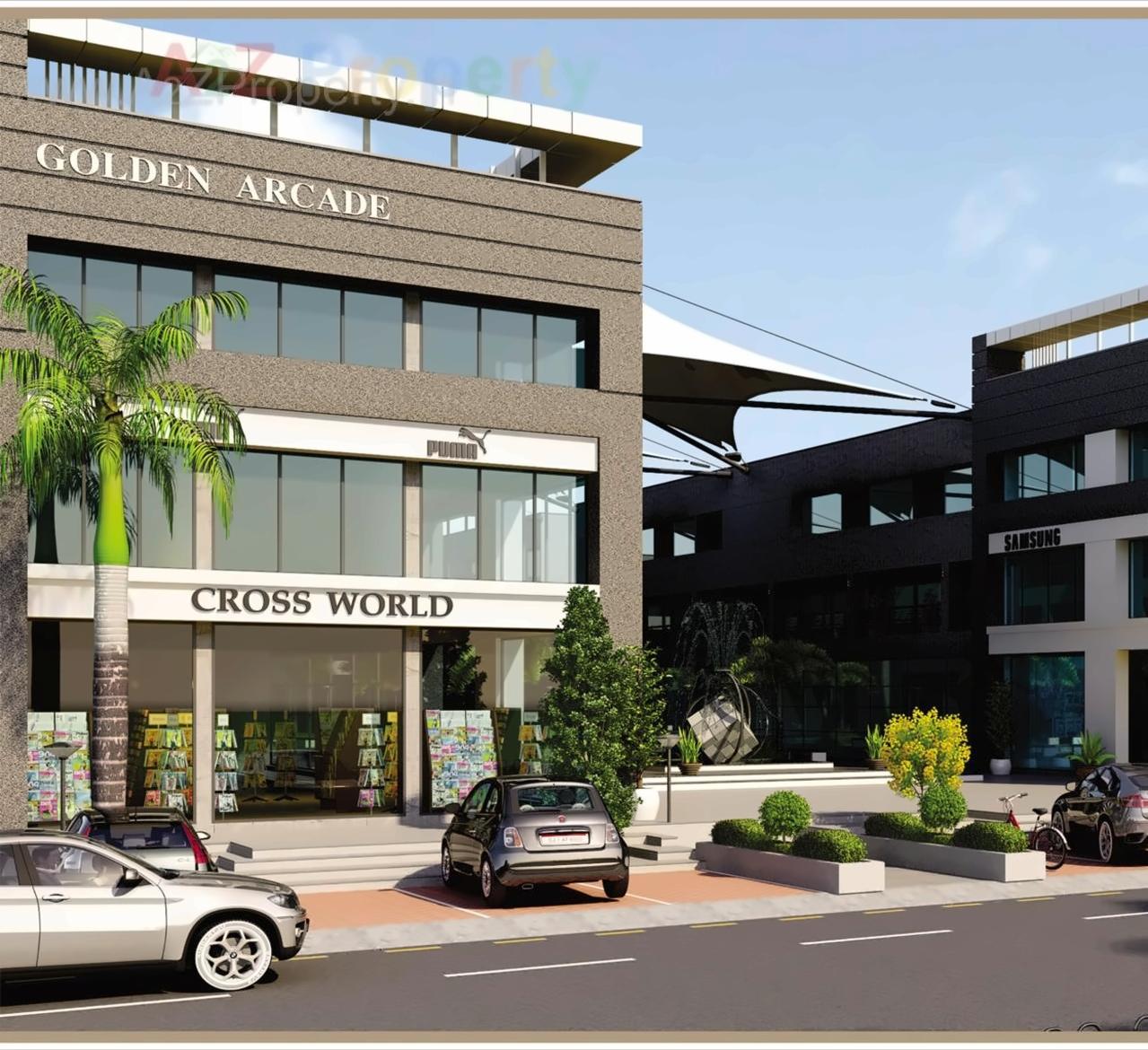 3D Elevation of real estate project Golden Arcade located at Gandhinagar, Gandhinagar, Gujarat