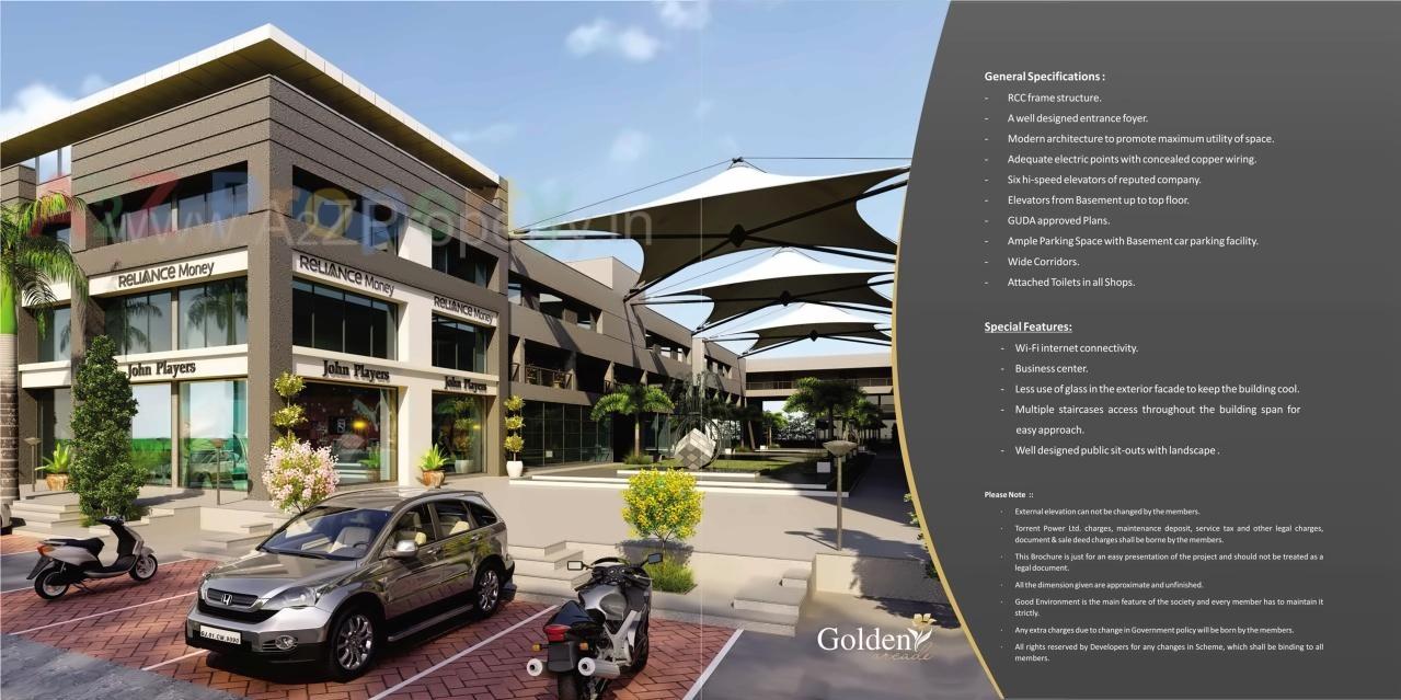 3D Elevation of real estate project Golden Arcade located at Gandhinagar, Gandhinagar, Gujarat
