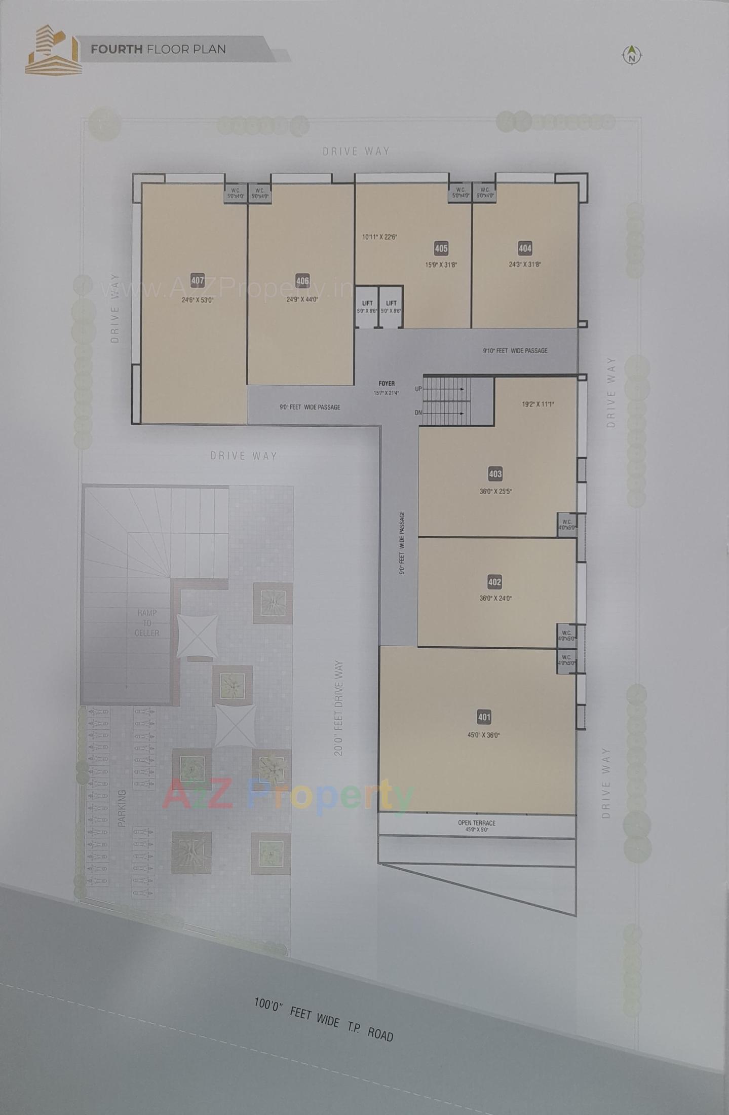 Layout of real estate project Golden Plaza located at Koba, Gandhinagar, Gujarat