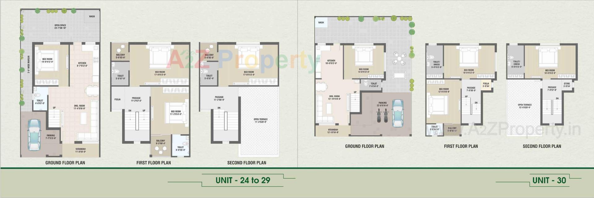 Layout of real estate project Green Valley Bungalows located at Dehgam, Gandhinagar, Gujarat