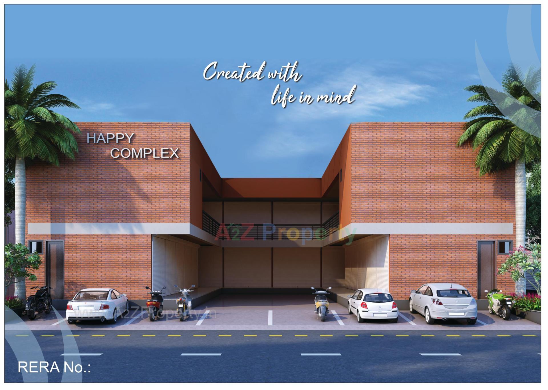 3D Elevation of real estate project Happy Complex located at Dehgam, Gandhinagar, Gujarat