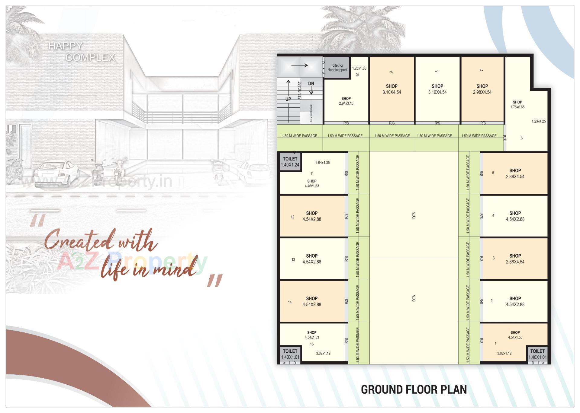 Layout of real estate project Happy Complex located at Dehgam, Gandhinagar, Gujarat