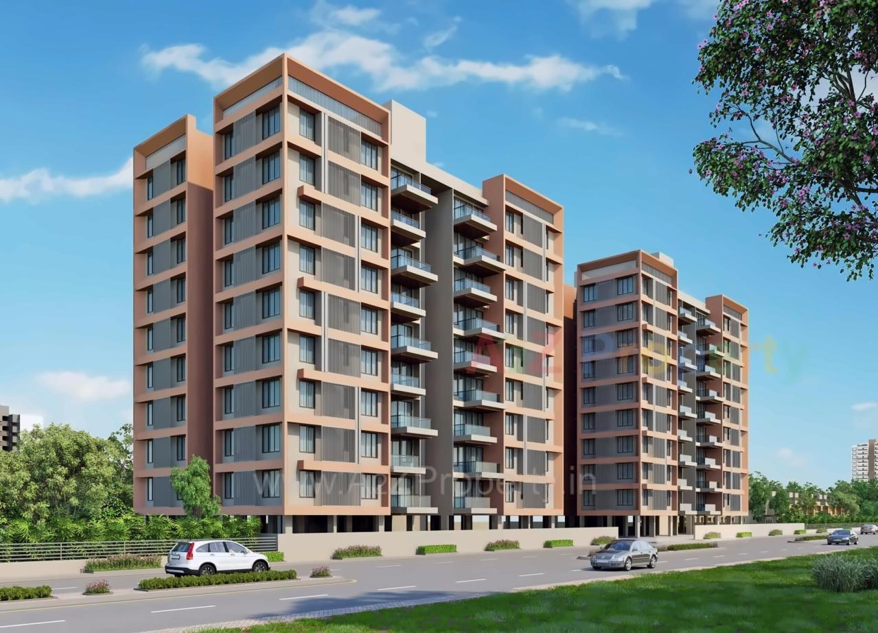 3D Elevation of real estate project Hari Aalay located at Sargasan, Gandhinagar, Gujarat