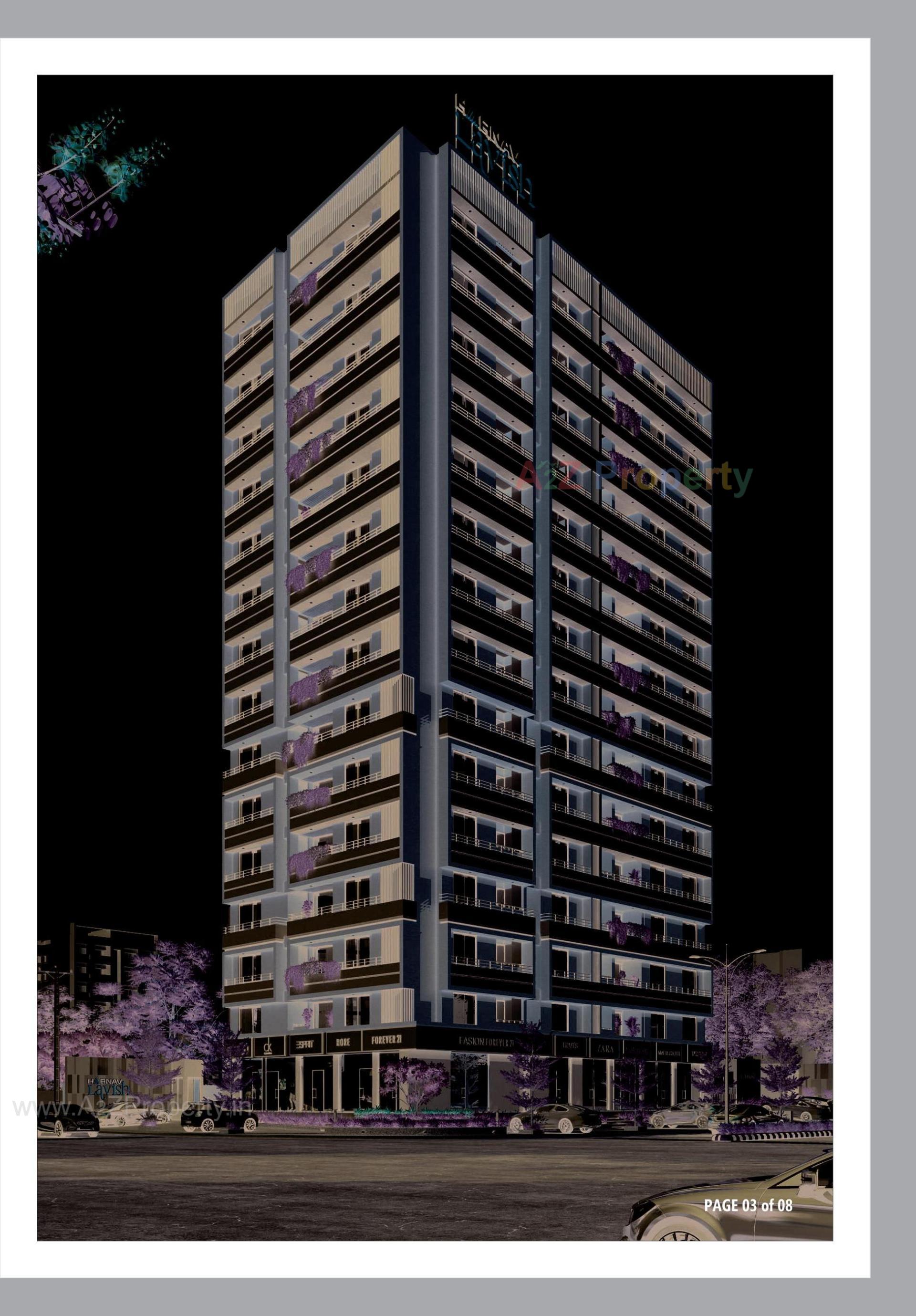 3D Elevation of real estate project Harnav Lavish located at Zundal, Gandhinagar, Gujarat