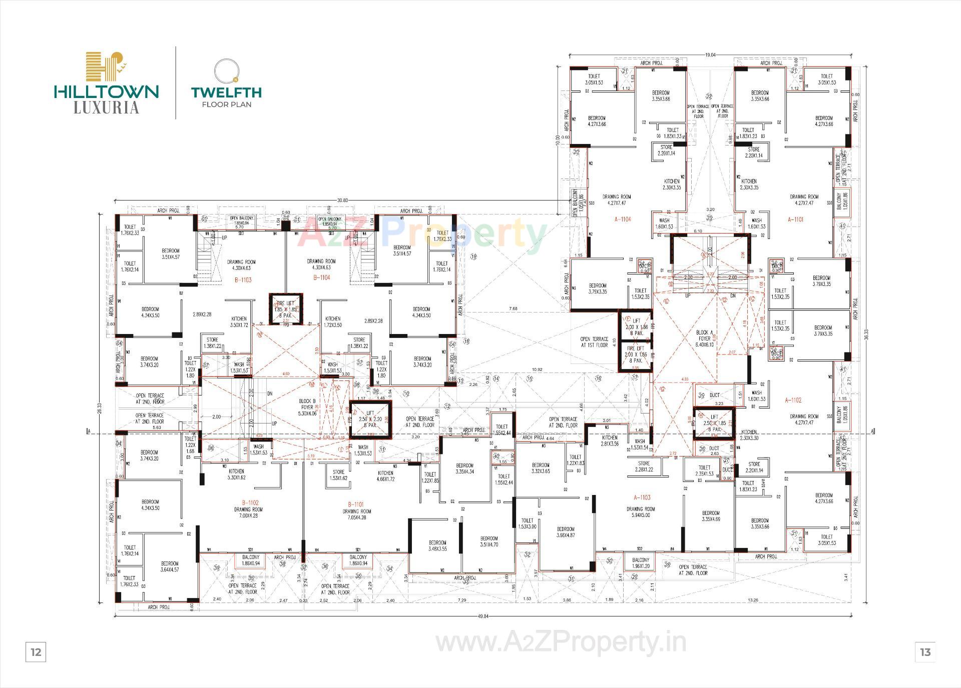 Layout of real estate project Hilltown Luxuria located at Gandhinagar, Gandhinagar, Gujarat