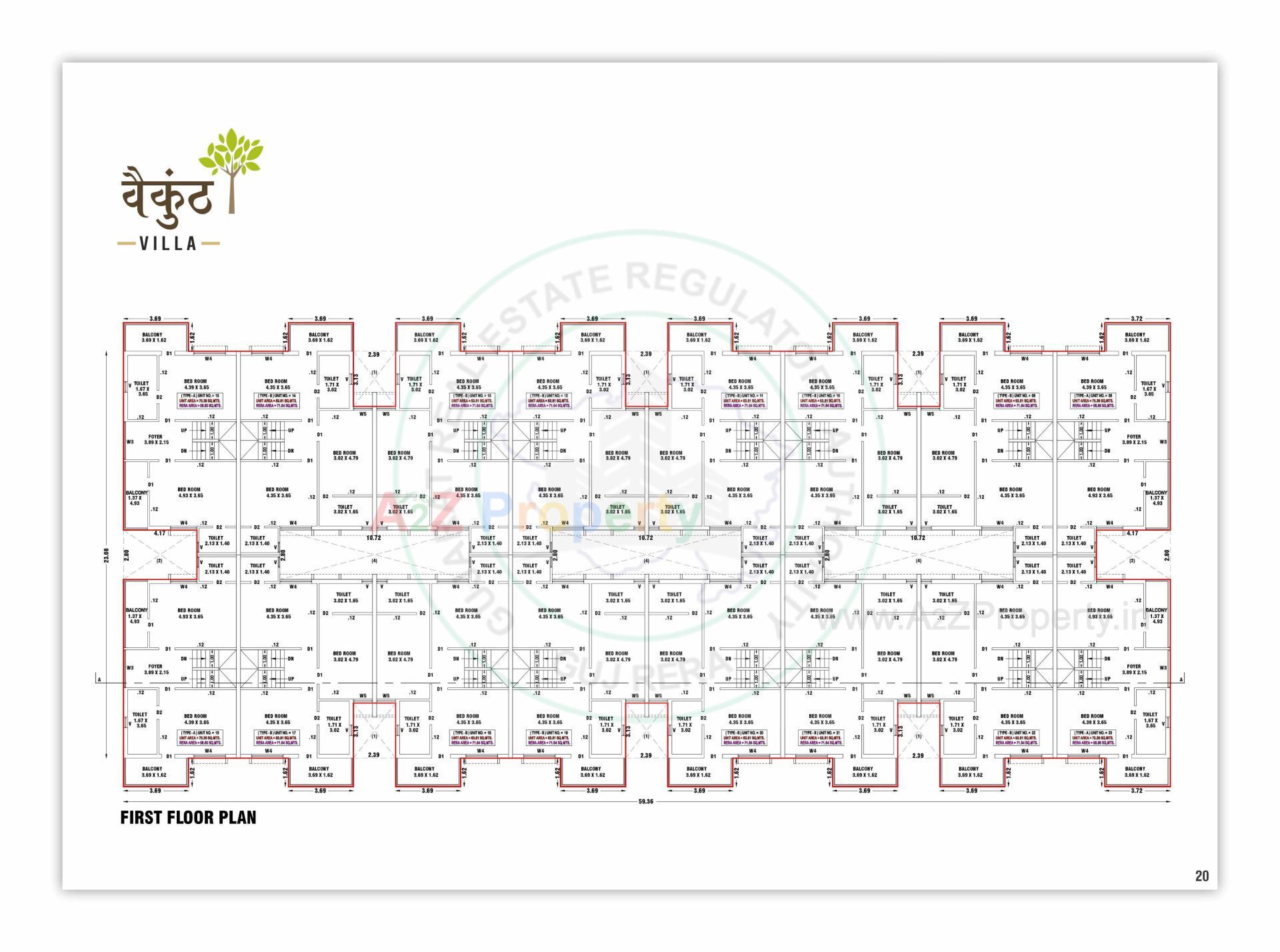 Layout of real estate project Himalaya Heights   Vaikunth Villa located at Kalol, Gandhinagar, Gujarat