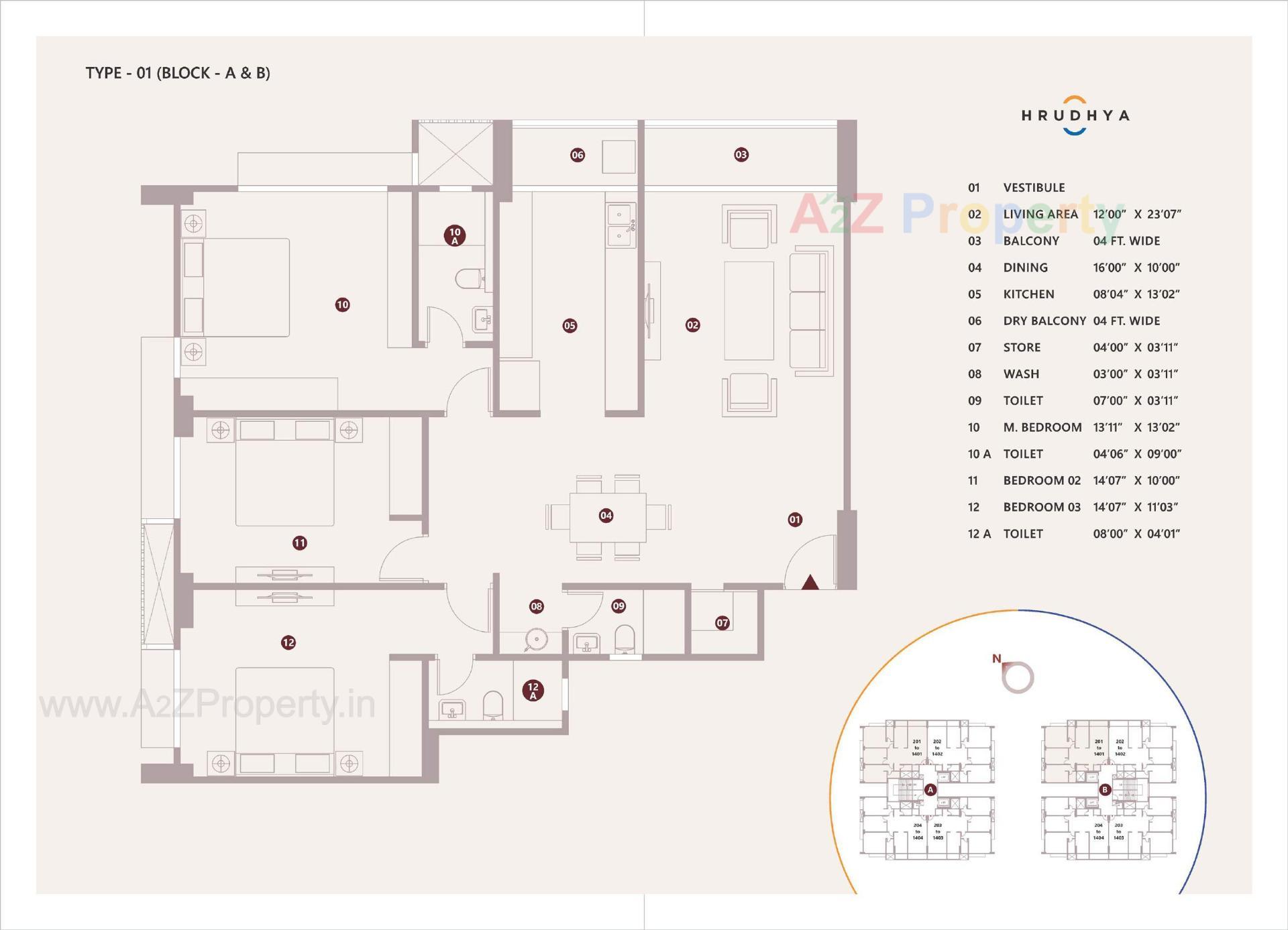 Layout of real estate project Hrudhya located at Gandhinagar, Gandhinagar, Gujarat