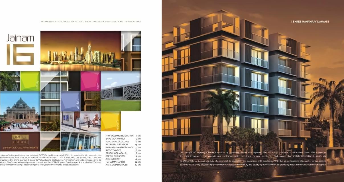 3D Elevation of real estate project Jainam located at Raisan, Gandhinagar, Gujarat