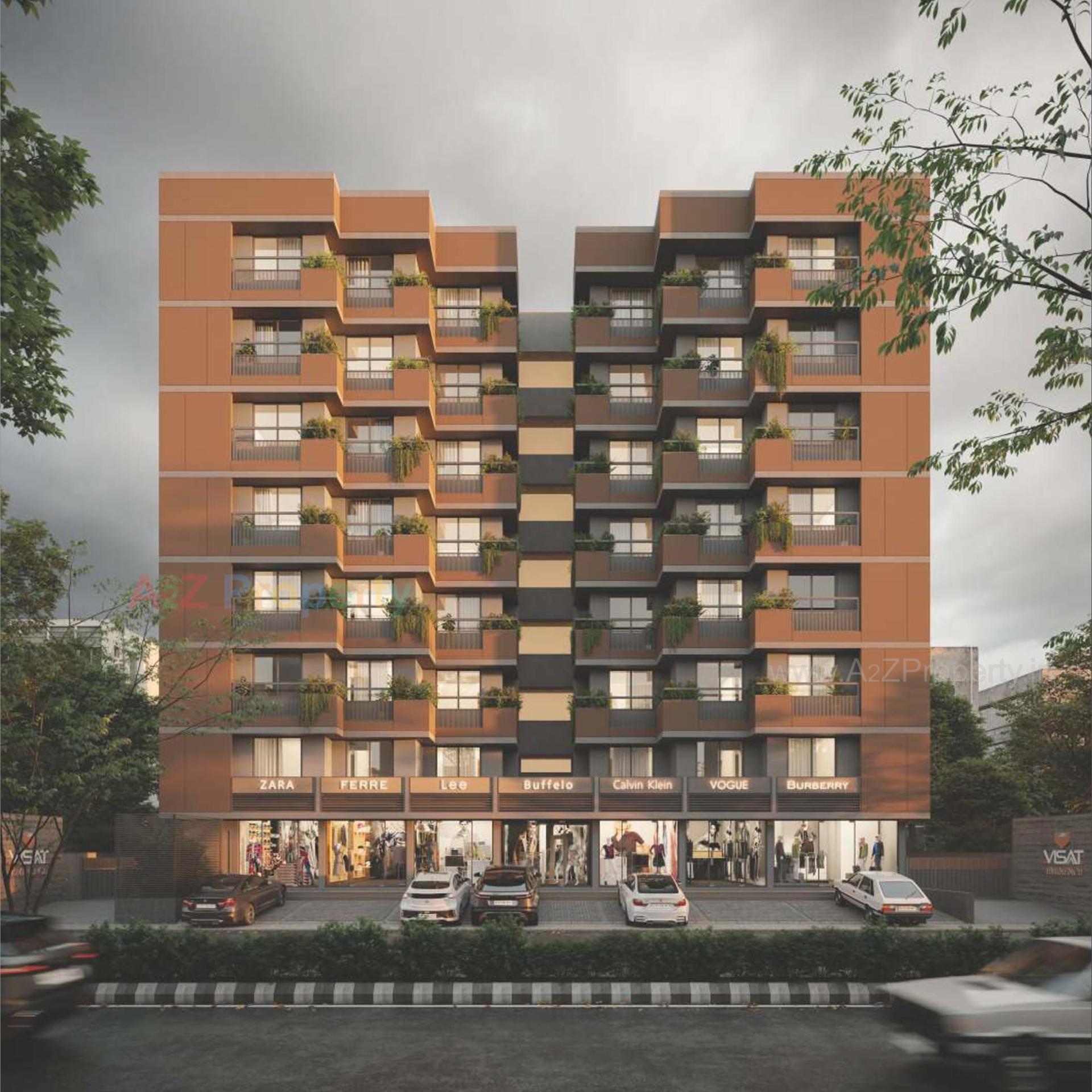 3D Elevation of real estate project Jay Visat Eminence located at Zundal, Gandhinagar, Gujarat